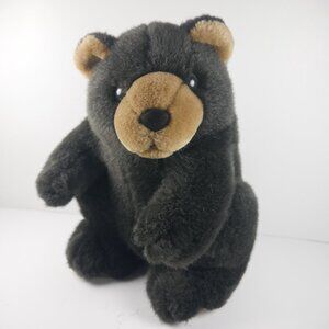 Grizzly Productions Bear Plush 10" VTG Pillow Brown Black Tan Teddy